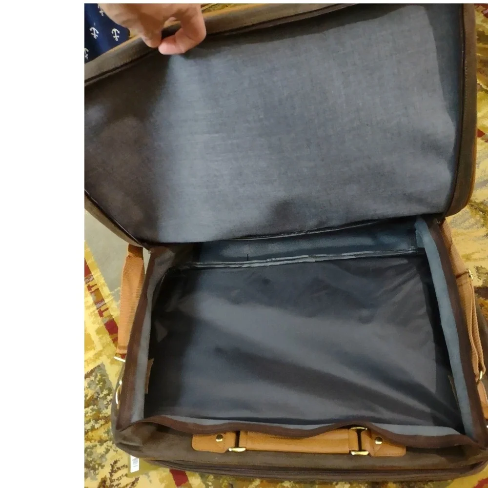 Aramis First Flight Travel Bag Brown Tan Messenger‎ Shoulder Weekender NWT